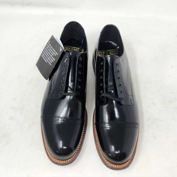 Men\'s 8.5 Wide EE Stacy Adams Madison cap toe oxford black dress shoes 8.5EE main image 7